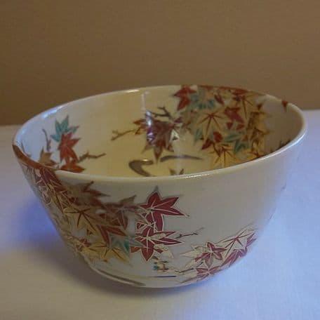 T 114 抹茶碗 龍田川・桐山作 ( 鵬雲斎大宗匠箱書 )