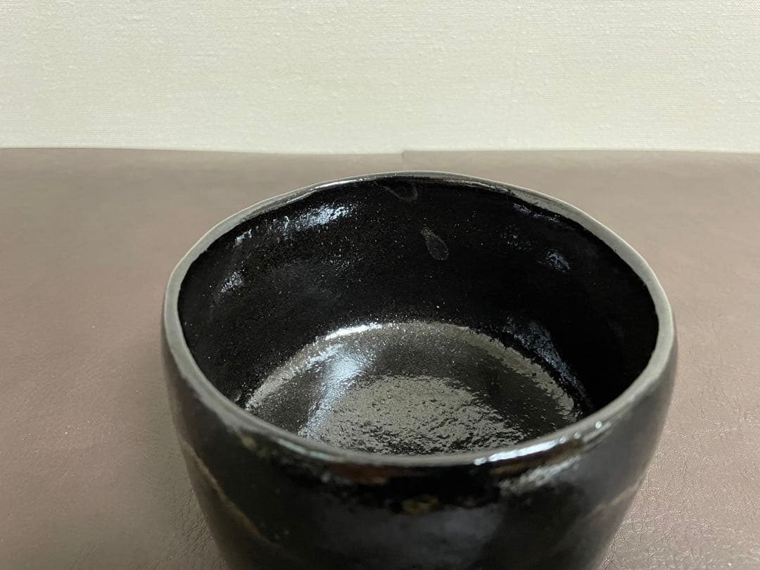 十代大樋長左衛門　黒茶盌　共箱　共布　栞　茶碗　大樋焼　楽茶碗　茶道具