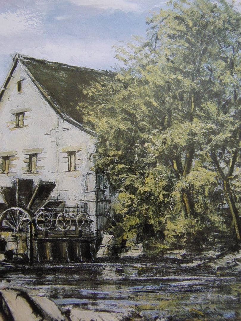 ベルナール・ビュッフェ「Le moulin a eau」希少画集の額装画