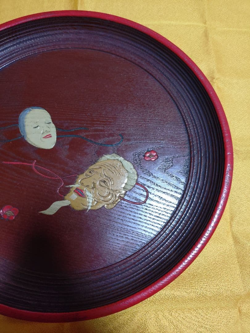 鎌倉 盆 漆 彫刻 在銘 東満 高台 アンティーク 工芸品 置物