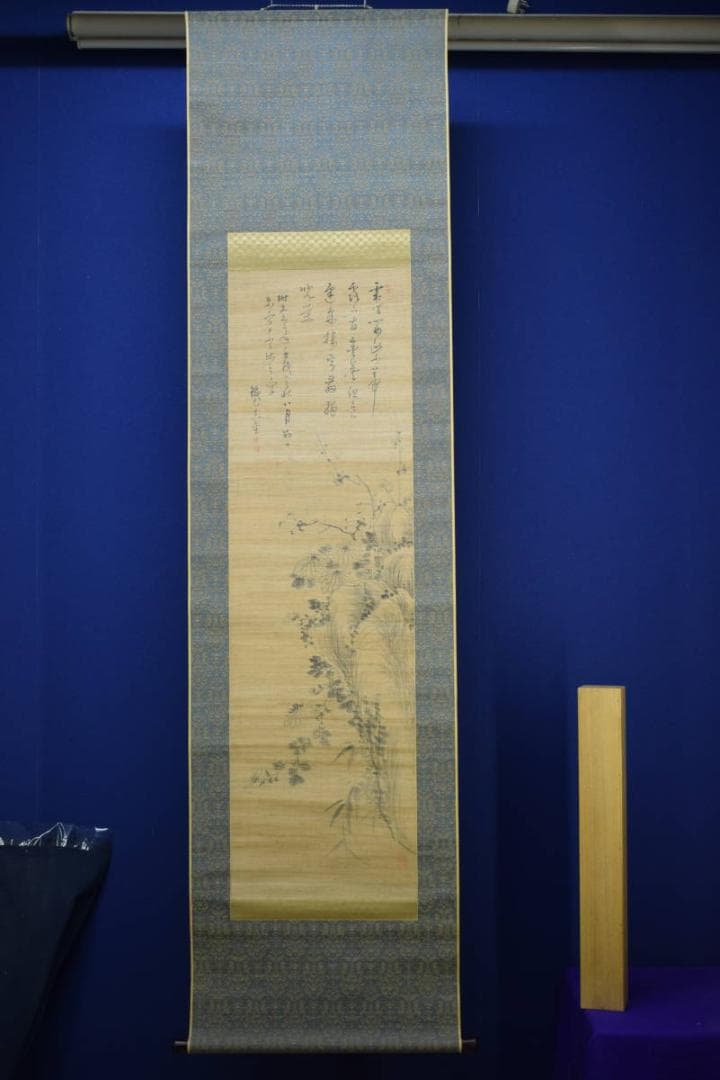 真作/藤本鉄石/四君子画賛/布袋屋掛軸HG-193