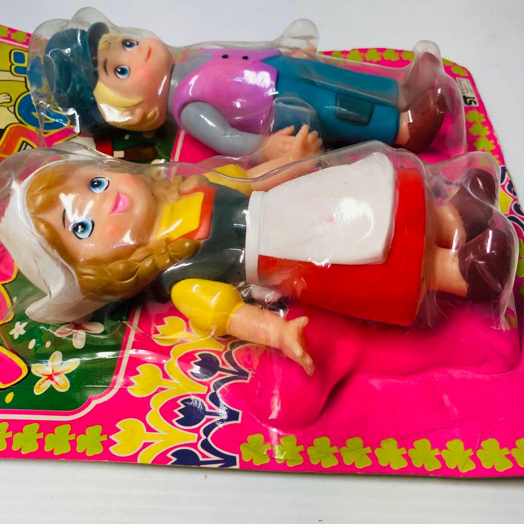 当時物 未開封 タケミ フランダースの犬 ネロ＆アロア ソフビ フィギュア