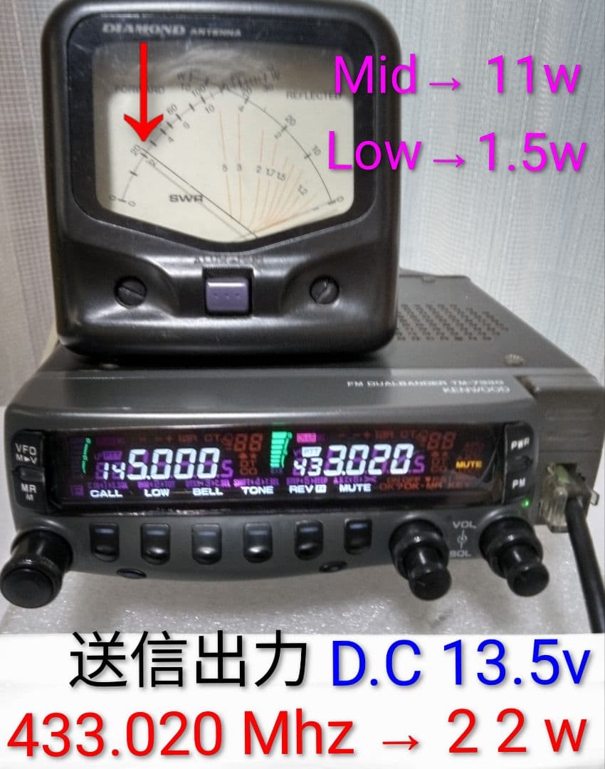ケンウッド製　TM-733GV (145/433) 20 / 20w 現状動作品