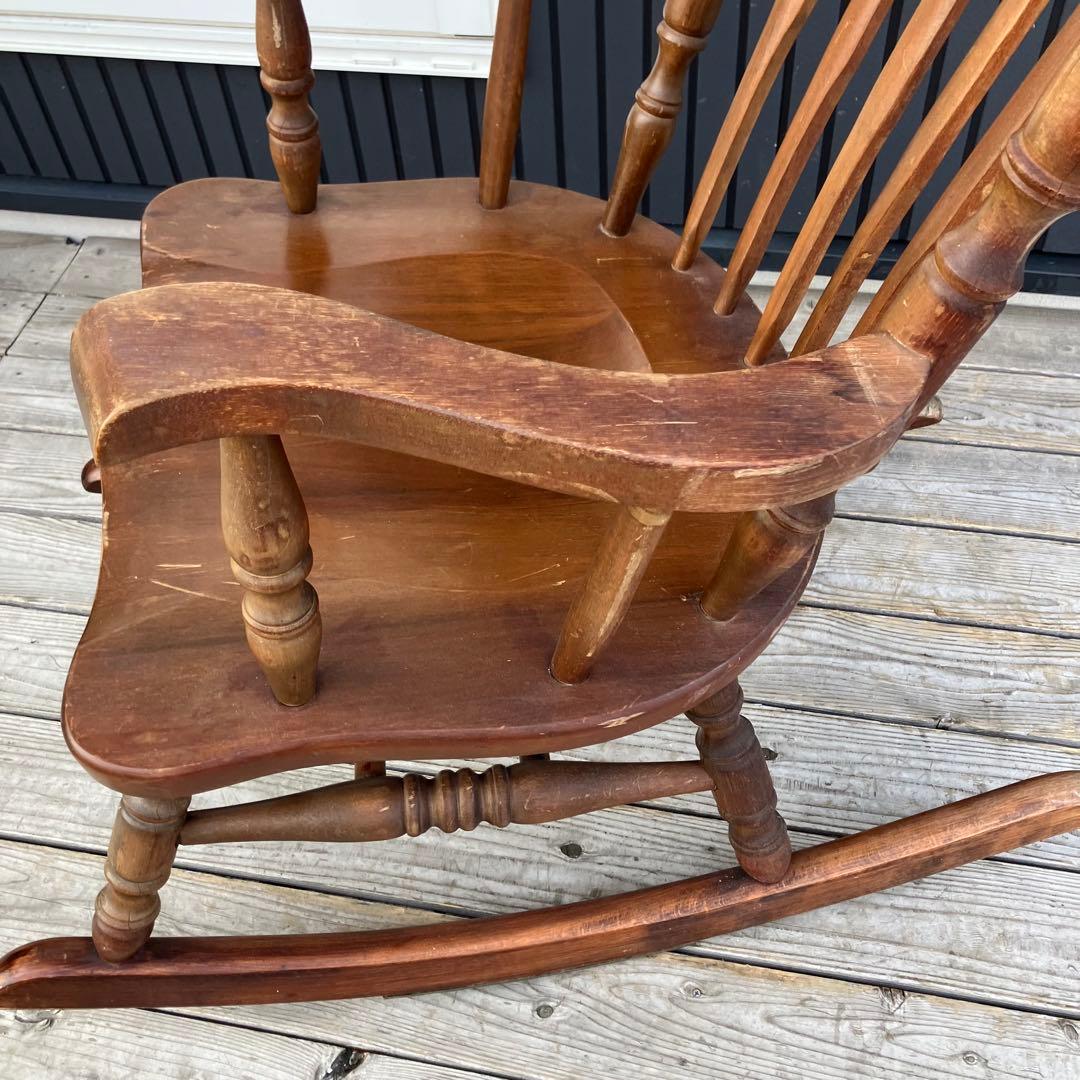昭和レトロ 秋田木工 木製 ロッキングチェア アームチェア 古家具 ビンテージ