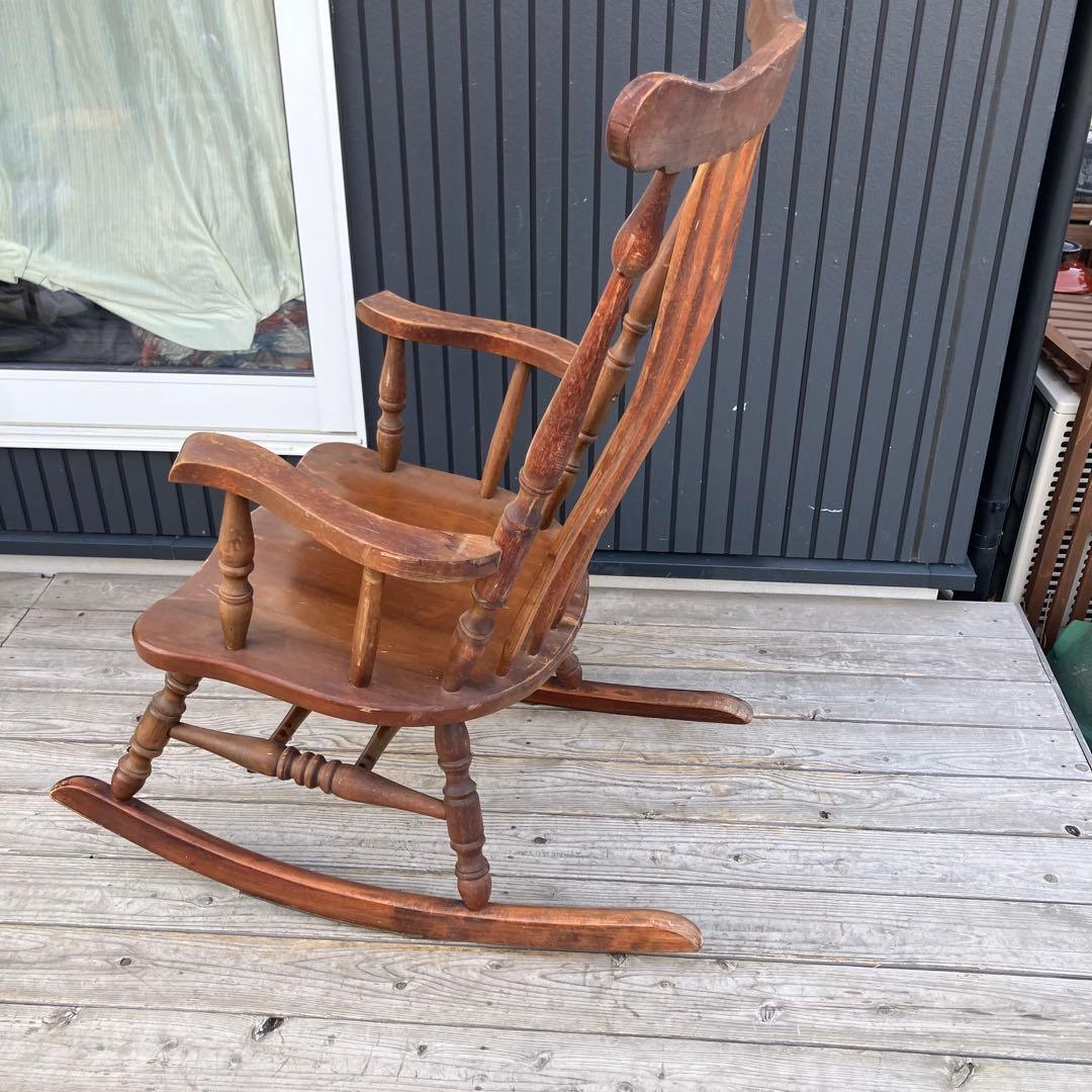 昭和レトロ 秋田木工 木製 ロッキングチェア アームチェア 古家具 ビンテージ