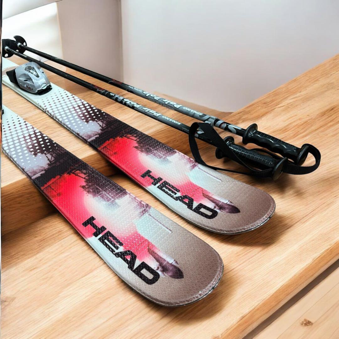 【良品】HEAD MOJO SPAWN 3 キッズ 137cmスキー板 ストック