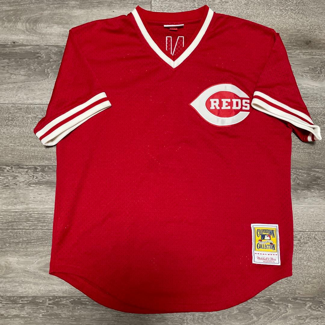 極美品 Mitchell & Ness REDS 5 BENCH Jersey
