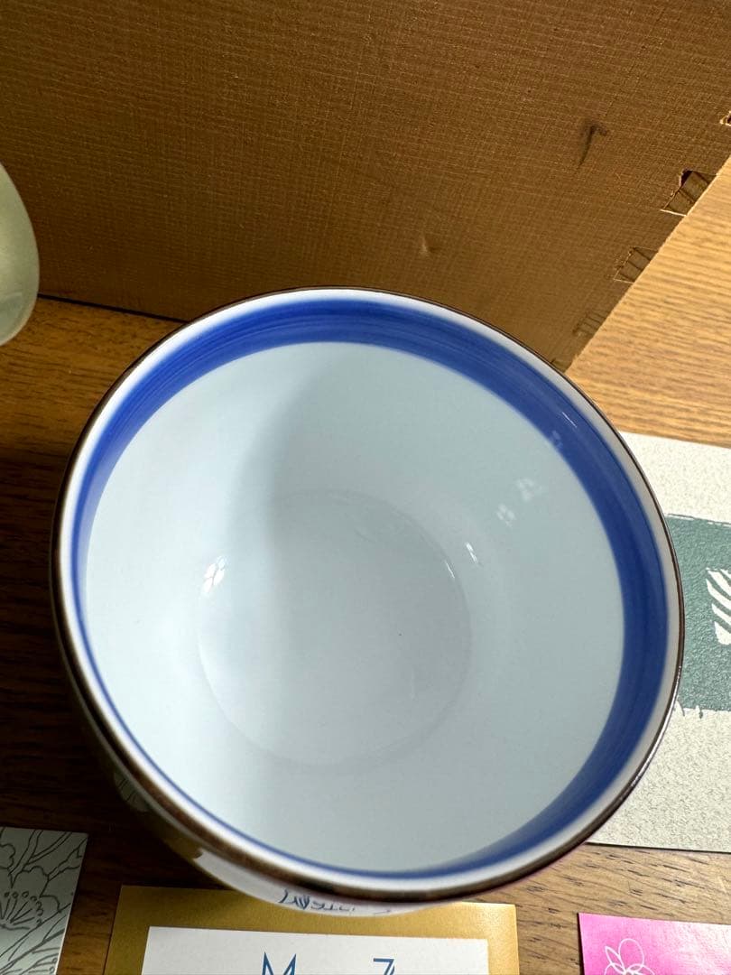 400 深川製磁　百年庵　石灰釉　急須器　未使用品　共箱　栞