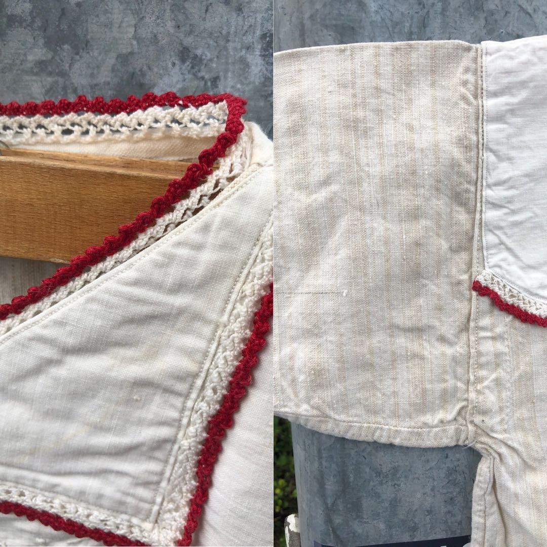 フランス 蚤の市 アンティークリネン 刺繍 ワンピース パリ