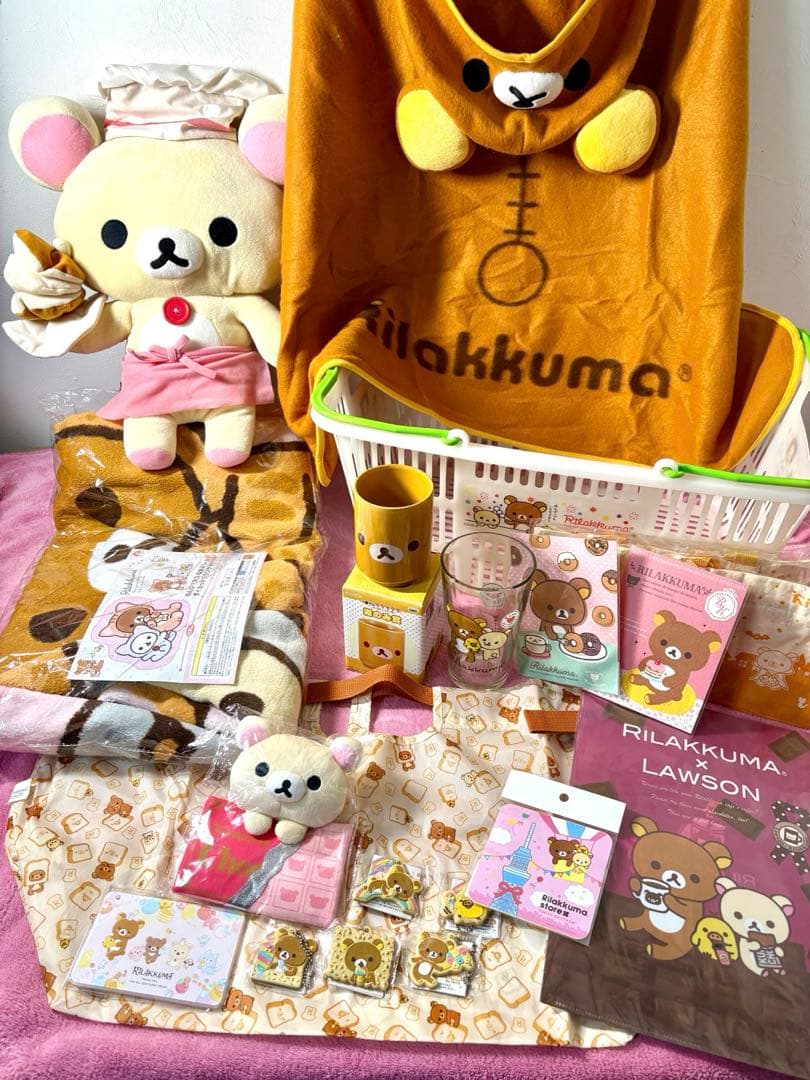 リラックマ　コリラックマ ぬいぐるみ　レトロ　まとめ売り　買い物カゴ　食器雑貨