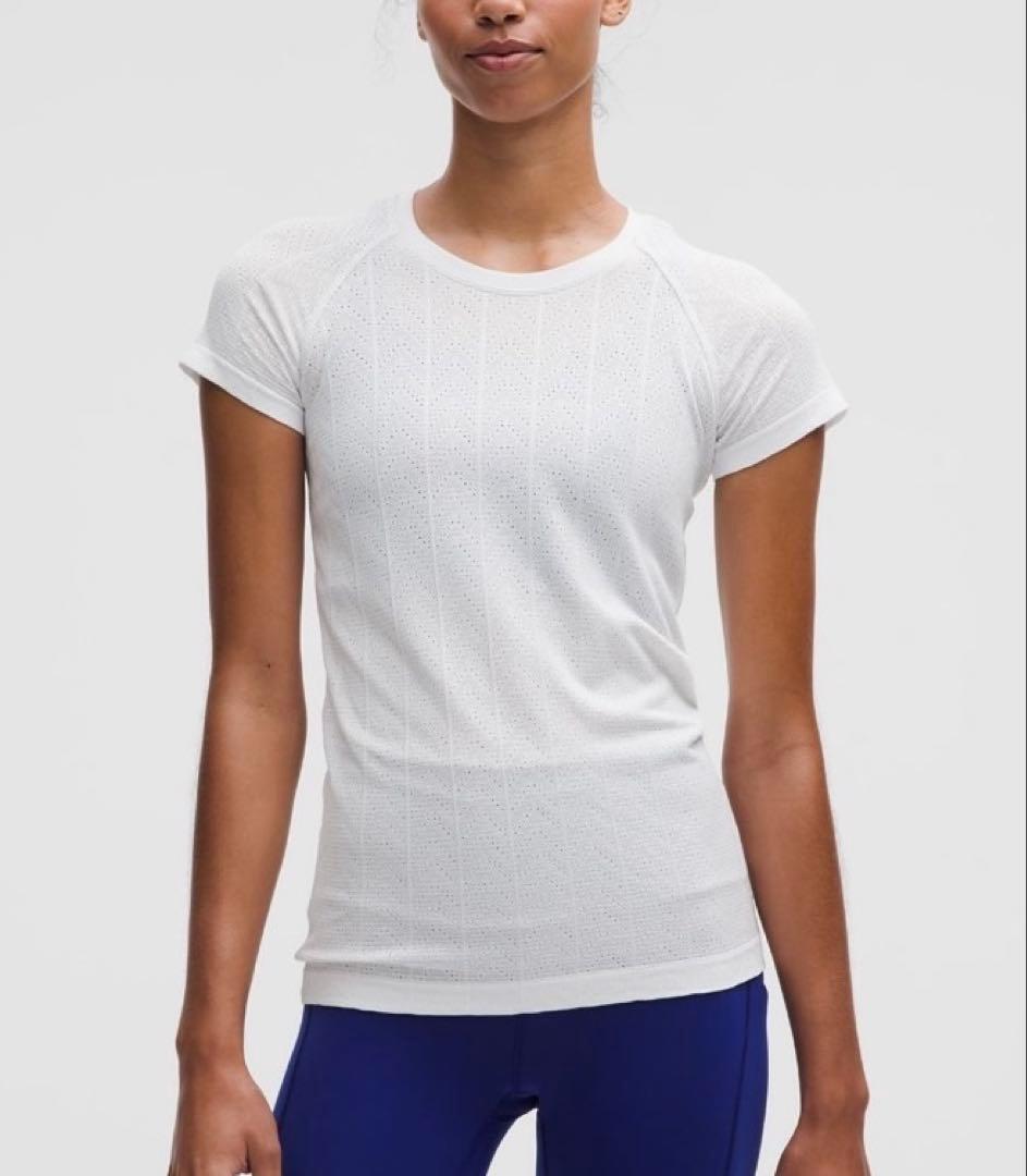 新品 ルルレモンSwiftly Pointelle S.S. Shirt（白）