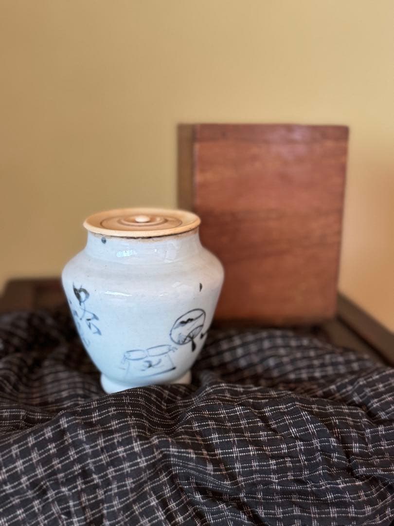 古伊万里　染付茶入　江戸時代　古美術