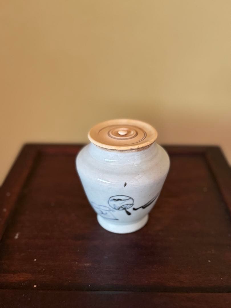 古伊万里　染付茶入　江戸時代　古美術