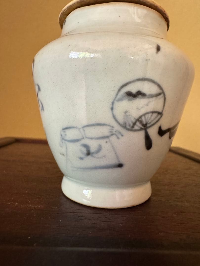 古伊万里　染付茶入　江戸時代　古美術