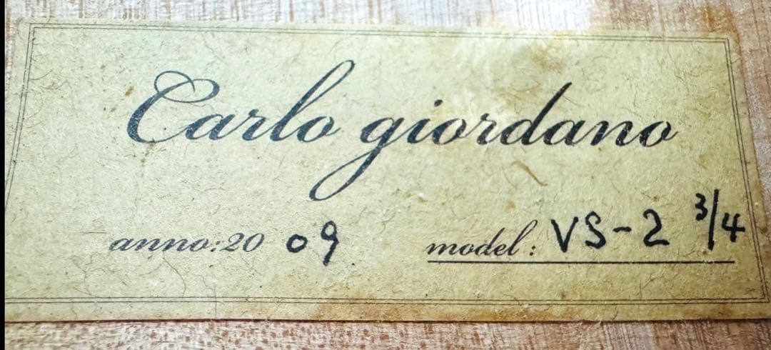 carlo giordano バイオリン VS-2 3/4 2009 虎杢