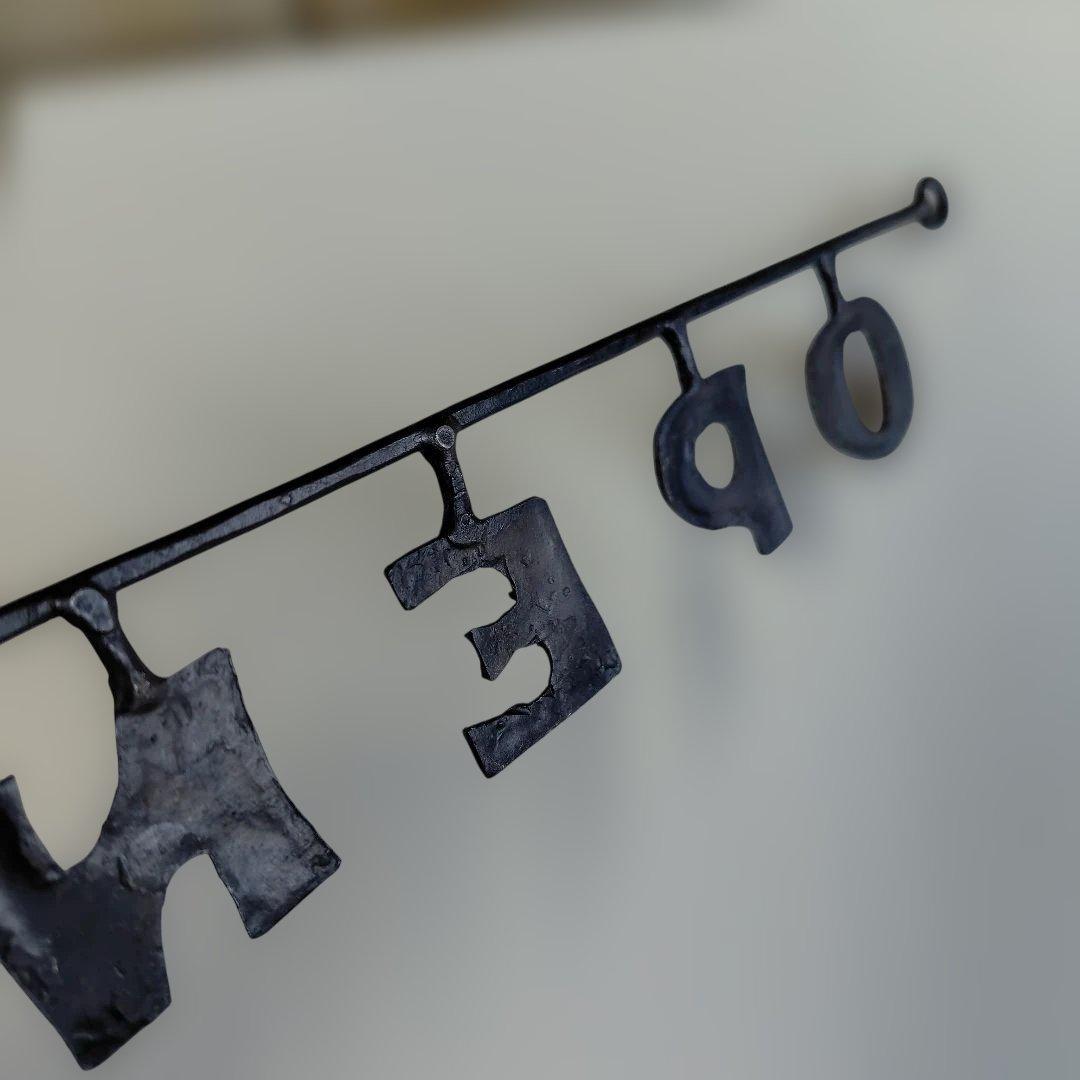 【ビンテージ風】OPEN CLOSE サインプレート 金属製 ブラック