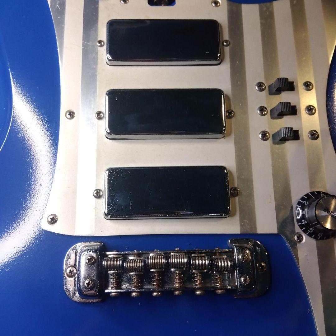 エレキギター 青 3ピックアップ 。 TEISCOビザールギター...