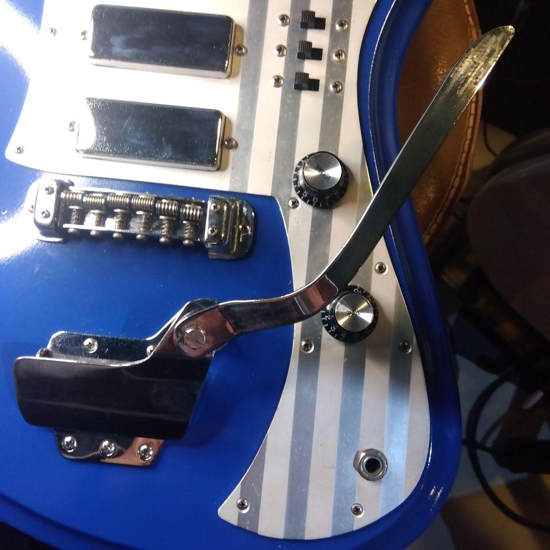 エレキギター 青 3ピックアップ 。 TEISCOビザールギター...