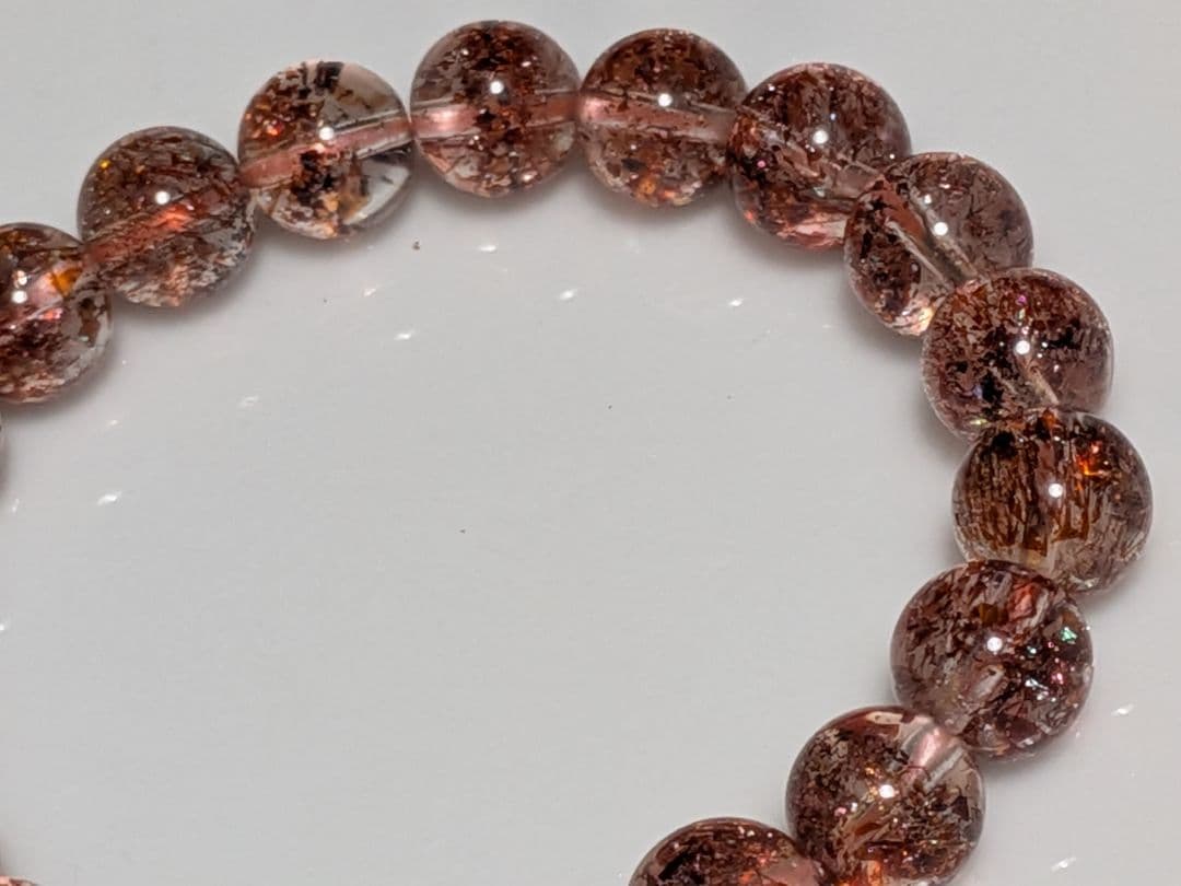 パワーストーン　天然石　レッドスーパーセブン　8mm　14cm　No.588