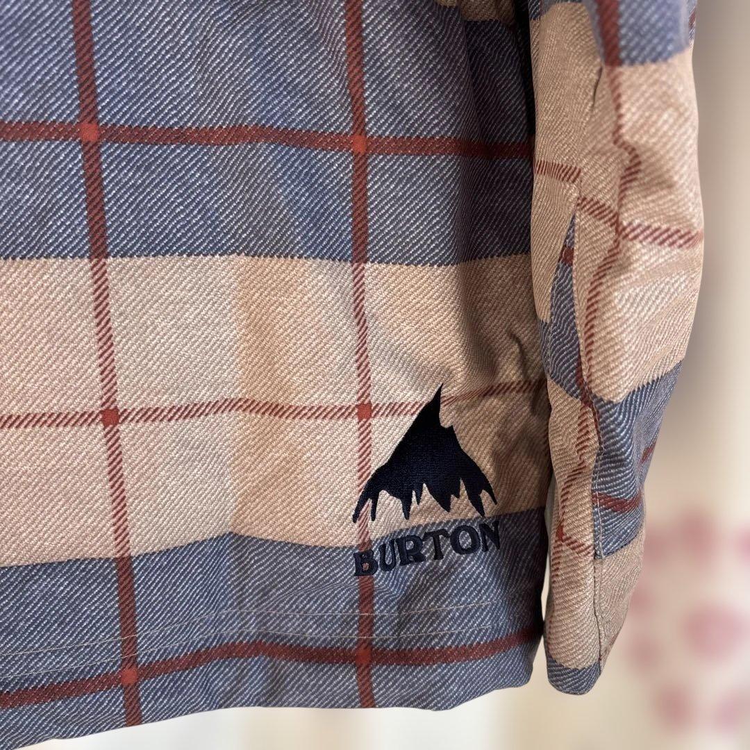 BURTON スノーボードジャケット ベージュ/青/赤チェック