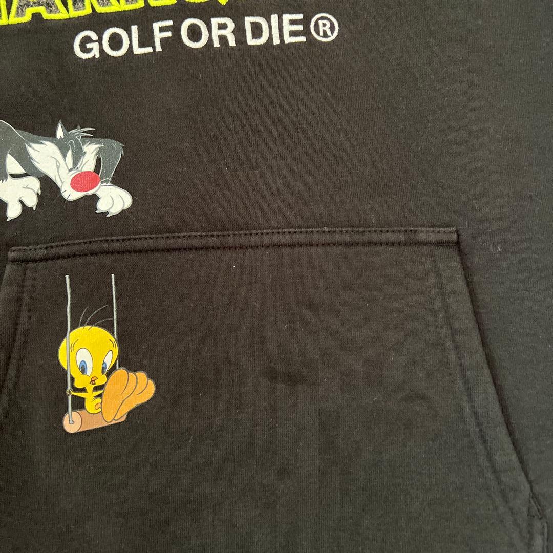 マーク＆ロナ　tweety フーディスウェット起毛　ブラック