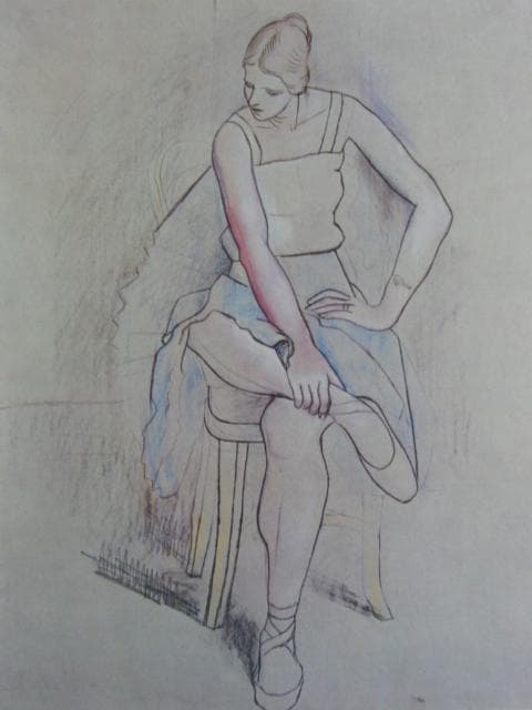 ピカソ(PICASSO)【椅子にすわるバレリーナ】、高級画集画、状態良好
