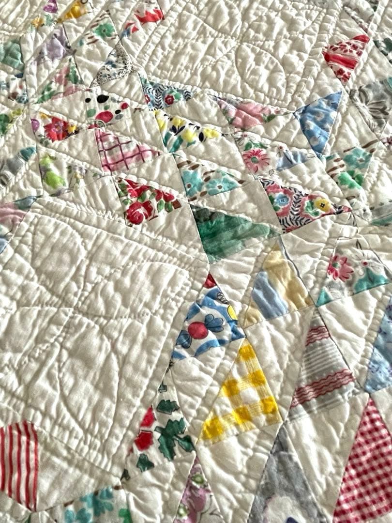 ヴィンテージキルトオーシャンウェーブ♡クリヴキルト.アンティークキルト·͜· ♡