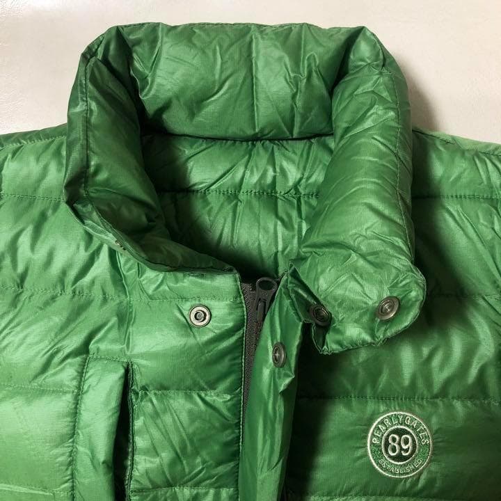 パーリーゲイツ 2way ダブルジップ ダウンジャケット グリーン系 サイズ4