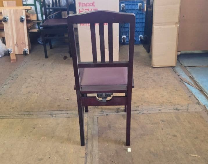 茶木製ピアノ背もたれ椅子バイオリン