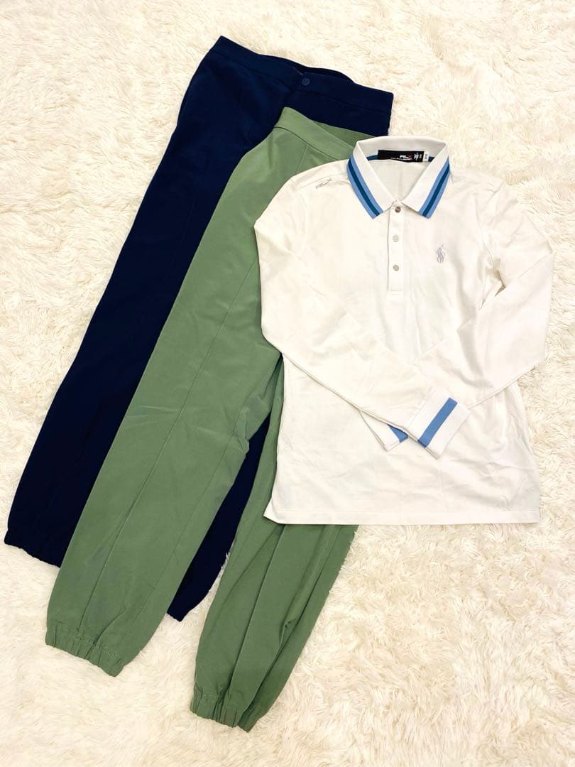 RLX XSサイズ　3点セット　長袖ポロシャツ　ストレッチパンツネイビーカーキー
