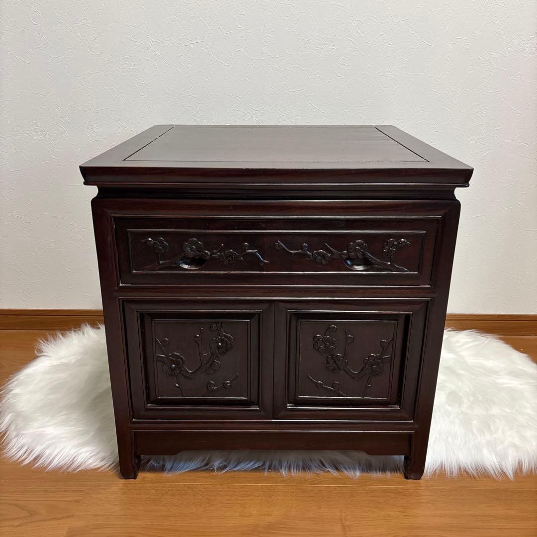 【貴重・豪華】中国美術 唐木 花梨材 花台 コンソールテーブル 中国骨董