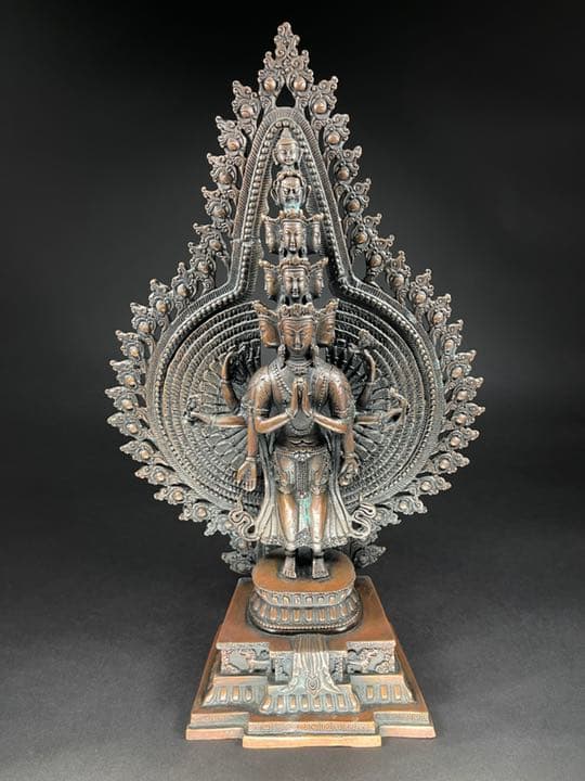 仏像 仏教美術 チベット密教 紫銅製十一面千手観音造像 特大