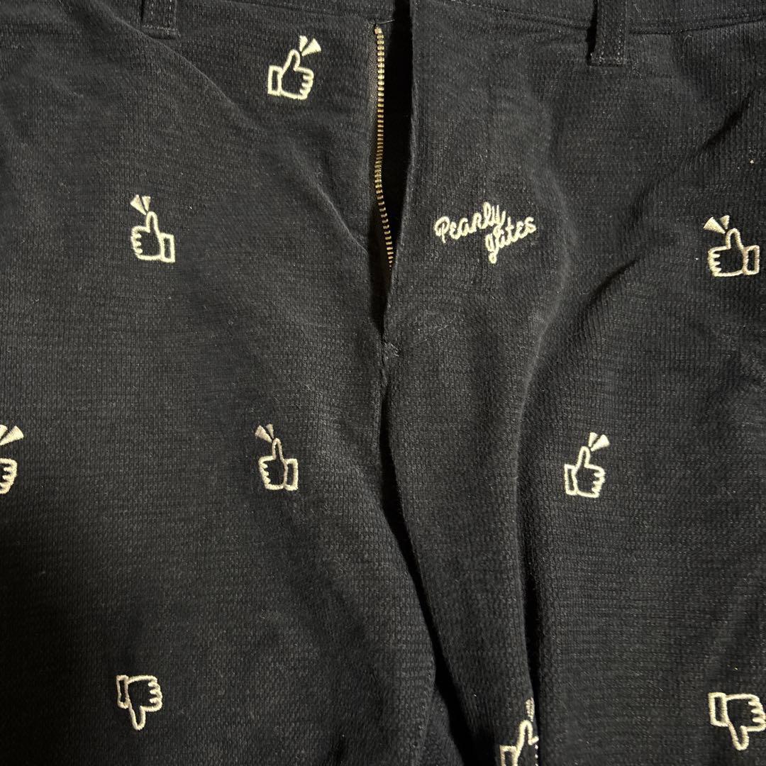 Pearl Gates 黒 サムズアップ刺繍パンツ