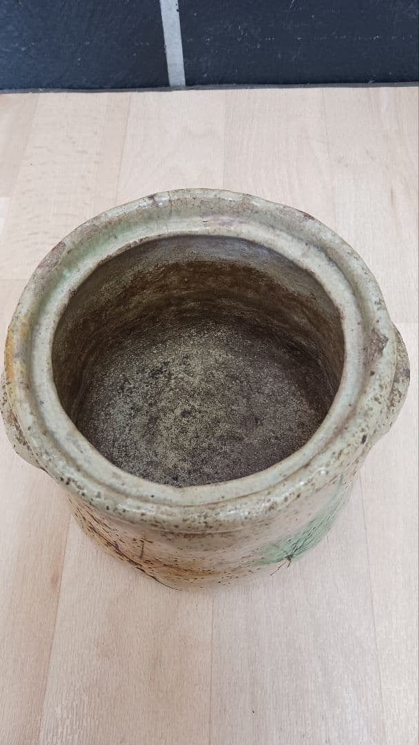 珍品？時代物美濃焼？瀬戸焼？何焼？掻き銘あり水指紅葉図もみじ茶道具江戸期