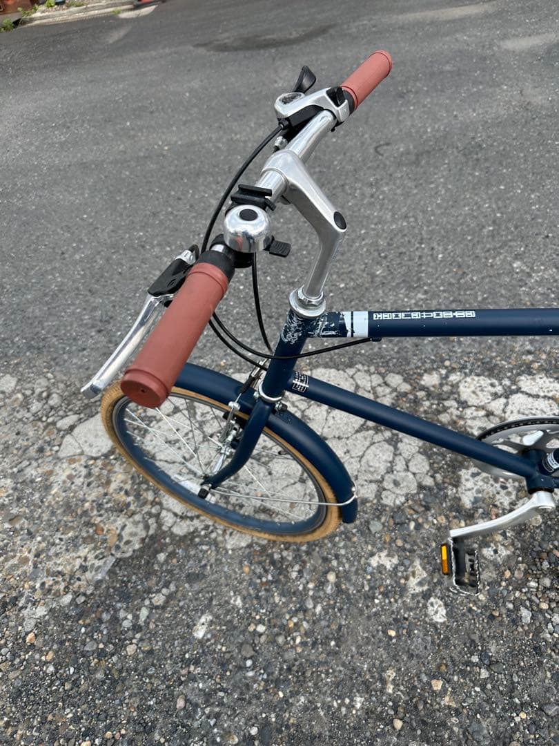 ミニベロ ネイビー シルバーサドル