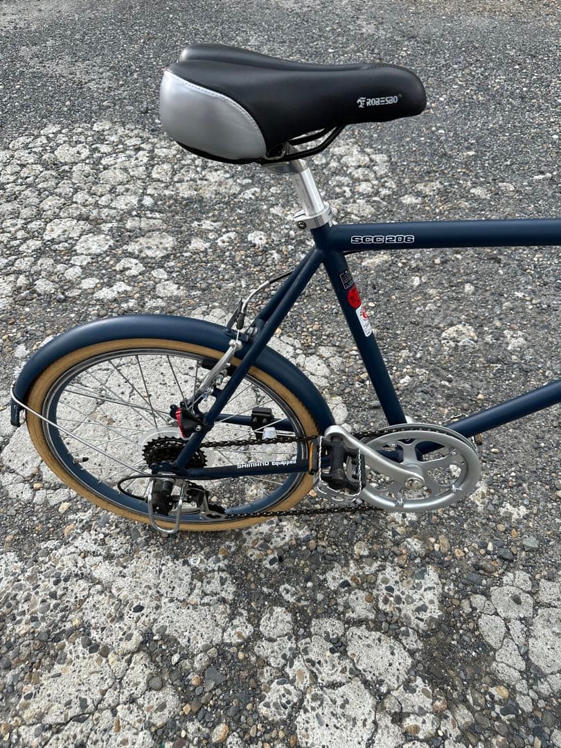 ミニベロ ネイビー シルバーサドル