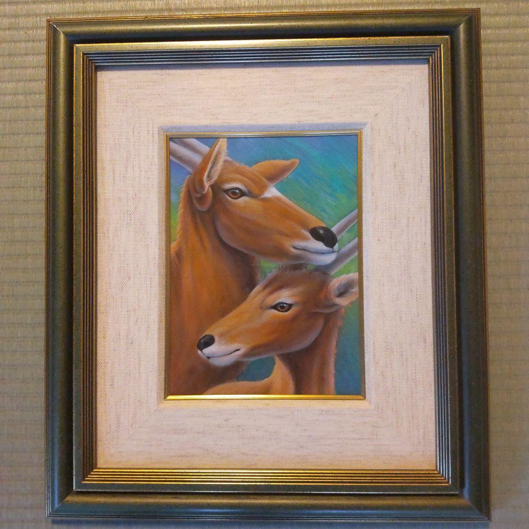 チャールズ・リン・ブラッグ　コンゴニ母子　色鉛筆アクリル画　3号