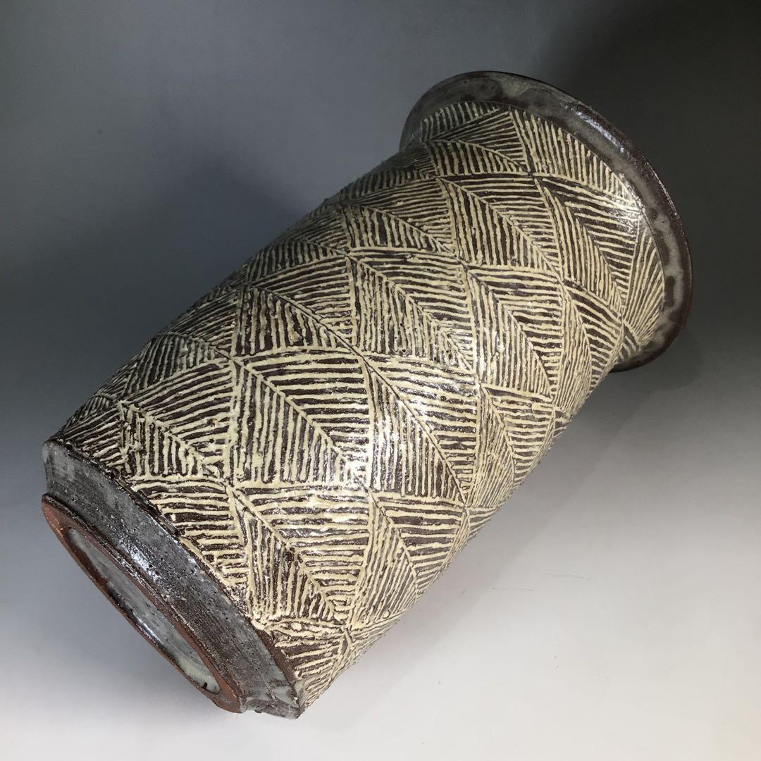 Ｎ６６４　水指　『朝倉窯　山内達雄造』『三島手水指』　共箱　茶道具