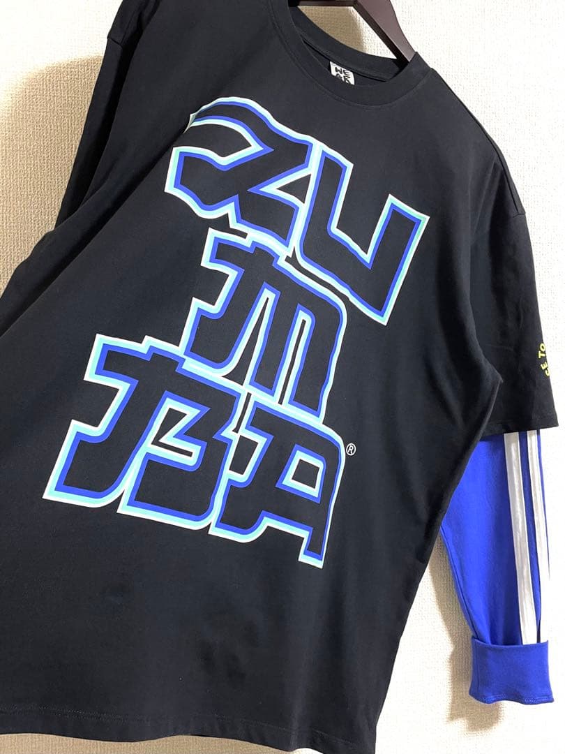 【正規品】新作ZUMBAアジアンロゴオーバーサイズドクルーネック長袖Tシャツ