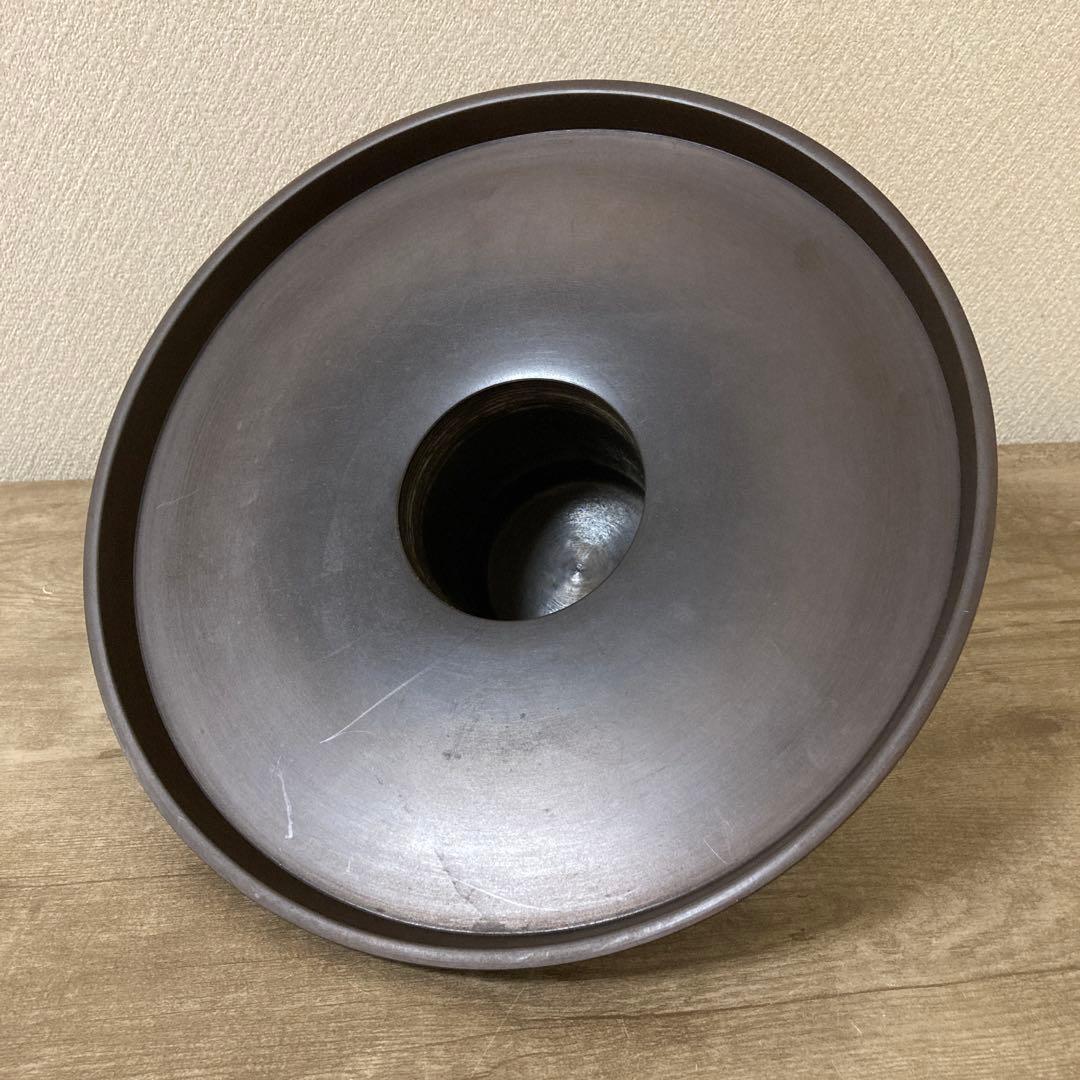 高岡銅器　薄端　中光　花器　茶道具　透かし彫り　ビンテージ〈検 池坊　華道いけ花