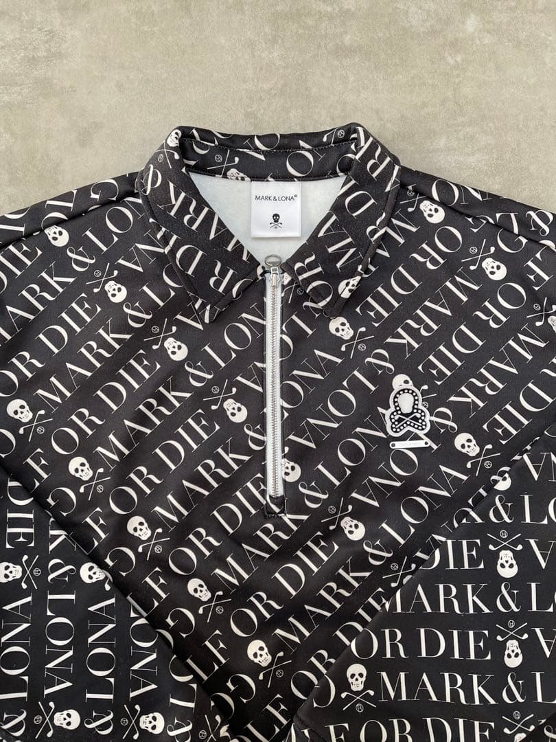 MARK & LONA スカルプリント ジップアップシャツ サイズ48(L)