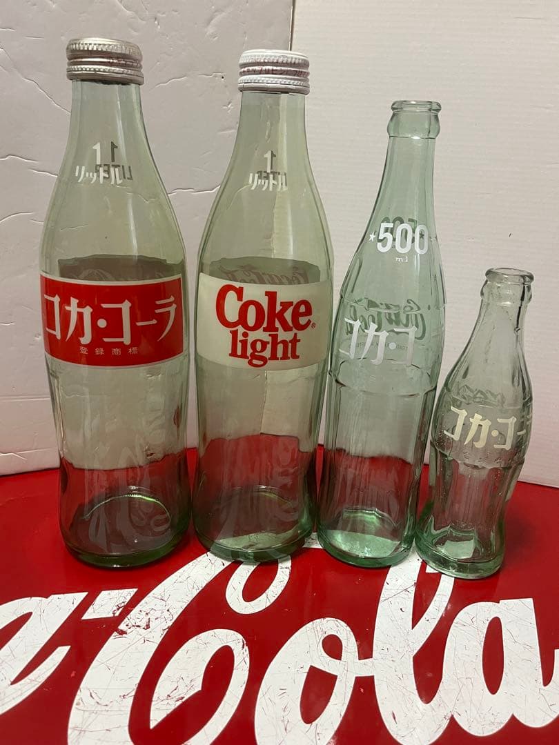 ★レア コカコーラ Coca-Cola ビンセット 4本 赤・白ラベル 昭和