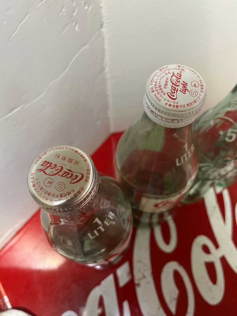 ★レア コカコーラ Coca-Cola ビンセット 4本 赤・白ラベル 昭和