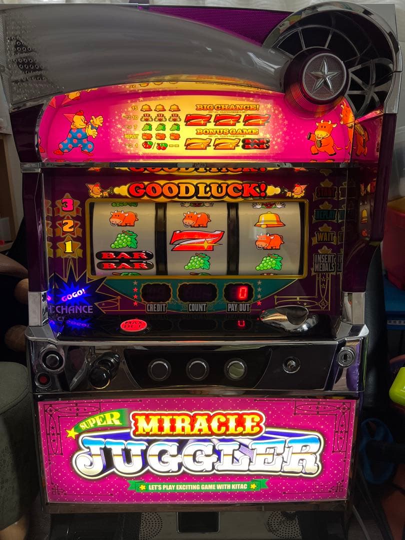 送料無料　IPSカウンター付　パチスロ実機 スーパーミラクルジャグラー