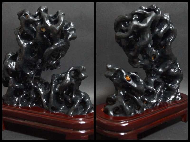 唐物 太湖石 自然体観賞石 水石盆石 飾石 盆景 盆栽 茶室飾 美しい姿