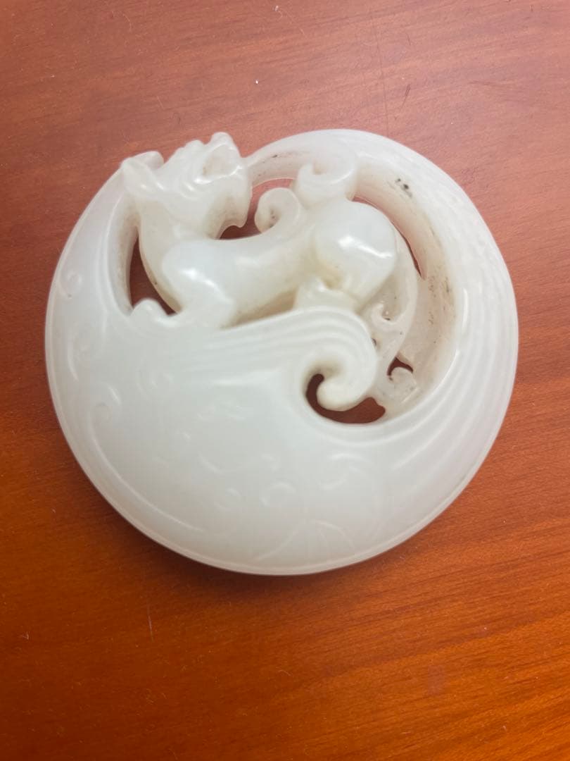 清朝期・和田玉・白玉彫　古美術品、骨董品、