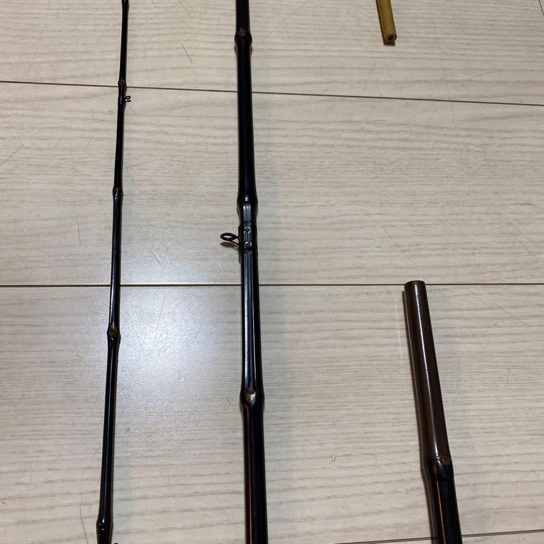 吉治作　穂先まで竹製 チヌヘチ落とし込み竿 約2.7m 感度食い込み抜群です