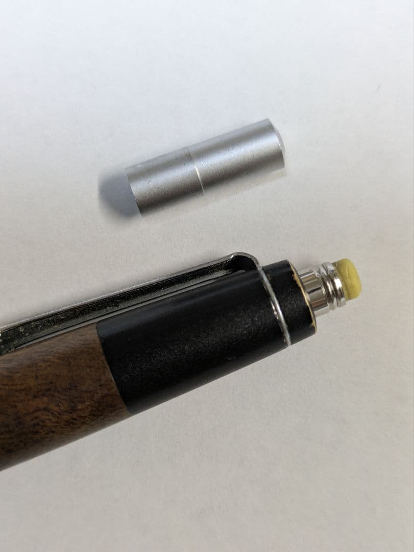 野原工芸　マーブルウッド旧型シャープペン 固定式口金、可動式口金