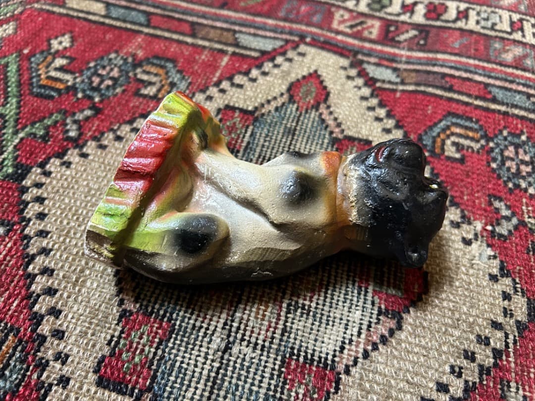 ビンテージ Chalkware Bulldog チョークウェア ブルドッグ 置物