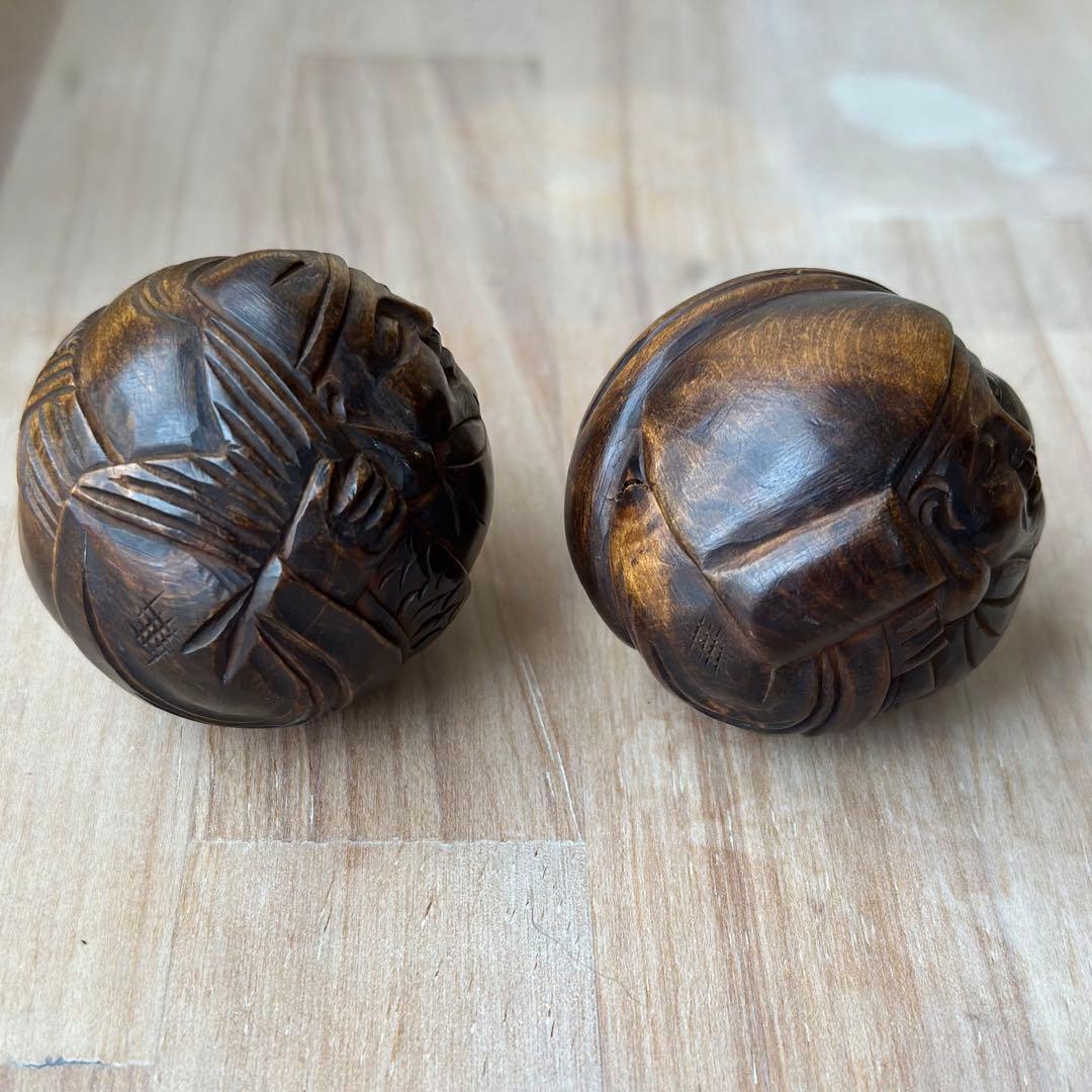 丸木彫　恵比寿さま大黒さま